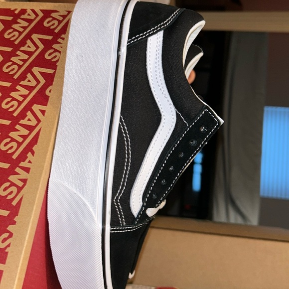 Black and white old skool stackform Vans - Picture 3 of 4